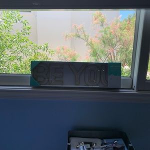 BE YOU gold metal sign
